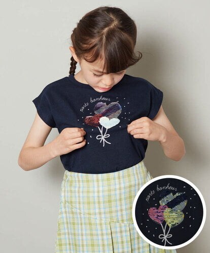 KJKGT07024 a.v.v KIDS [140-150]トゥインクルスパンコールアソートＴシャツ