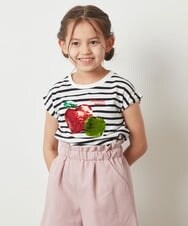 KJKGT07024 a.v.v KIDS(アー・ヴェ・ヴェ) [140-150]トゥインクルスパンコールアソートＴシャツ ネイビー