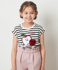 KJKGT07024 a.v.v KIDS(アー・ヴェ・ヴェ) [140-150]トゥインクルスパンコールアソートＴシャツ ネイビー