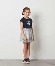 KJKGT07024 a.v.v KIDS(アー・ヴェ・ヴェ) [140-150]トゥインクルスパンコールアソートＴシャツ ネイビー