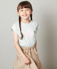 KJKGT07024 a.v.v KIDS(アー・ヴェ・ヴェ) [140-150]トゥインクルスパンコールアソートＴシャツ ネイビー