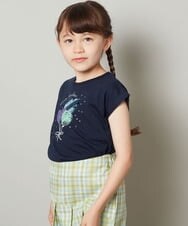 KJKGT07024 a.v.v KIDS(アー・ヴェ・ヴェ) [140-150]トゥインクルスパンコールアソートＴシャツ ネイビー