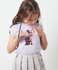 KJKGT07024 a.v.v KIDS(アー・ヴェ・ヴェ) [140-150]トゥインクルスパンコールアソートＴシャツ ネイビー