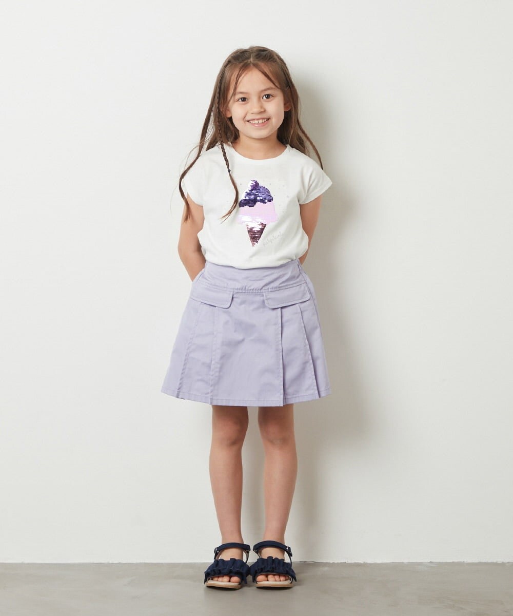 KJKGT07024 a.v.v KIDS(アー・ヴェ・ヴェ) [140-150]トゥインクルスパンコールアソートＴシャツ ネイビー