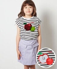 KJKGT07024 a.v.v KIDS(アー・ヴェ・ヴェ) [140-150]トゥインクルスパンコールアソートＴシャツ ボーダー