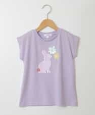 KJKGT07024 a.v.v KIDS(アー・ヴェ・ヴェ) [140-150]トゥインクルスパンコールアソートＴシャツ ラベンダー