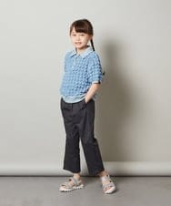 KJKGT11029 a.v.v KIDS(アー・ヴェ・ヴェ) [140-150]襟付きぽこぽこトップス アイボリー