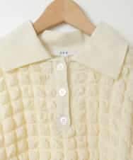 KJKGT11029 a.v.v KIDS(アー・ヴェ・ヴェ) [140-150]襟付きぽこぽこトップス アイボリー