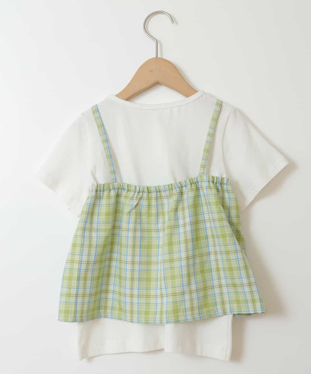 KJKGT12034 a.v.v KIDS(アー・ヴェ・ヴェ) [140-150]【セットアップ対応】キャミドッキングトップス グリーン