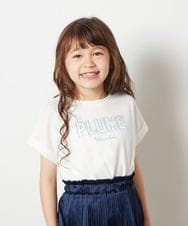 KJKGT13024 a.v.v KIDS(アー・ヴェ・ヴェ) [140-150]タイダイ風グラデーションロゴTシャツ ライトブルー