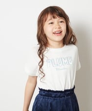 KJKGT13024 a.v.v KIDS(アー・ヴェ・ヴェ) [140-150]タイダイ風グラデーションロゴTシャツ ホワイト