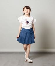 KJKGT14024 a.v.v KIDS(アー・ヴェ・ヴェ) [140-150]袖フリルスパンコールＴシャツ ホワイト