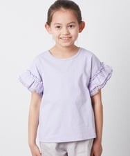 KJKGU01024 a.v.v KIDS(アー・ヴェ・ヴェ) [160]フリルスリーブＴシャツ ラベンダー
