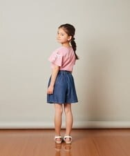 KJKGU02024 a.v.v KIDS(アー・ヴェ・ヴェ) [160]レースアップリボンスリーブＴシャツ ブラック