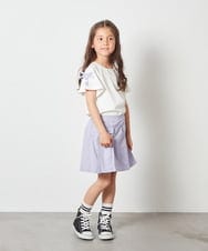 KJKGU02024 a.v.v KIDS(アー・ヴェ・ヴェ) [160]レースアップリボンスリーブＴシャツ ブラック