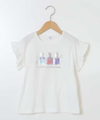 KJKGU03029 a.v.v KIDS [160]フリルスリーブスパンコールＴシャツ