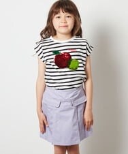 KJKGU07029 a.v.v KIDS(アー・ヴェ・ヴェ) [160]トゥインクルスパンコールアソートＴシャツ ホワイト