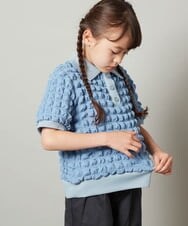 KJKGU11034 a.v.v KIDS(アー・ヴェ・ヴェ) [160]襟付きぽこぽこトップス ライトブルー