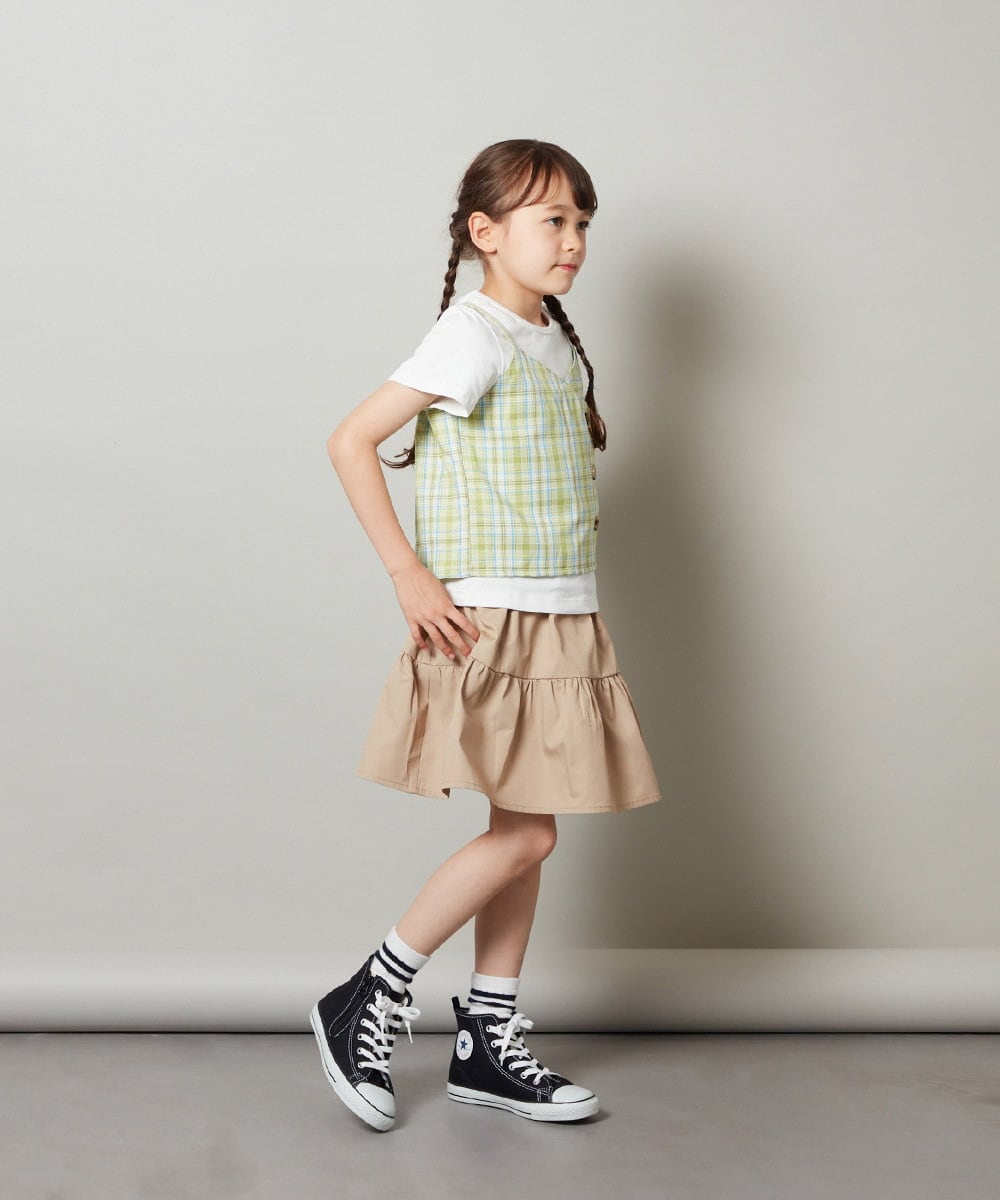KJKGU12039 a.v.v KIDS(アー・ヴェ・ヴェ) [160]【セットアップ対応】キャミドッキングトップス ブラック