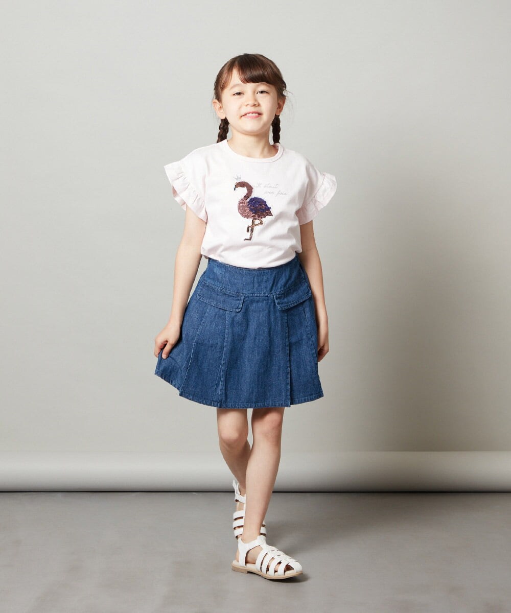 160]袖フリルスパンコールＴシャツ(カットソー・Tシャツ) | a.v.v KIDS