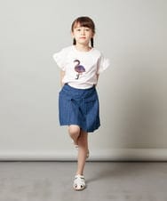 KJKGU14029 a.v.v KIDS(アー・ヴェ・ヴェ) [160]袖フリルスパンコールＴシャツ ピンク