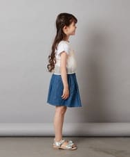 KJKGV02024 a.v.v KIDS(アー・ヴェ・ヴェ) [100-130]シアーキャミドッキングＴシャツ オレンジ