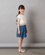 KJKGV02024 a.v.v KIDS(アー・ヴェ・ヴェ) [100-130]シアーキャミドッキングＴシャツ オレンジ