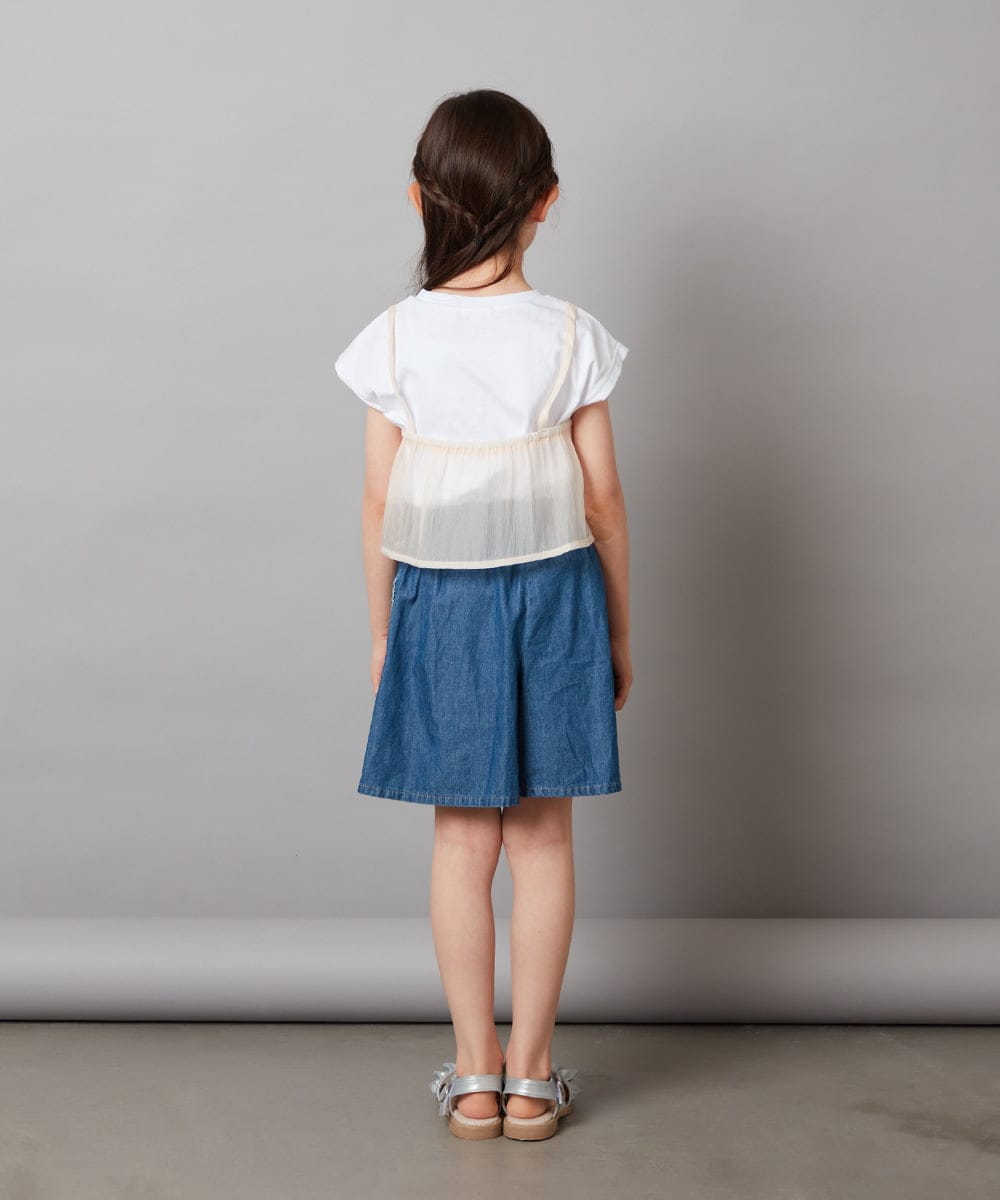 KJKGV02024 a.v.v KIDS(アー・ヴェ・ヴェ) [100-130]シアーキャミドッキングＴシャツ オレンジ