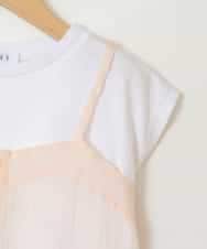 KJKGV02024 a.v.v KIDS(アー・ヴェ・ヴェ) [100-130]シアーキャミドッキングＴシャツ オレンジ