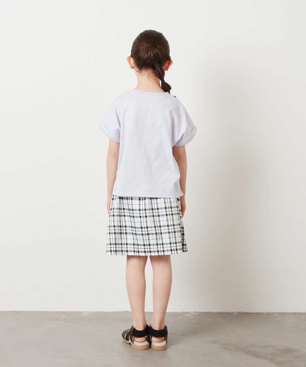 KJKGV05019 a.v.v KIDS(アー・ヴェ・ヴェ) [100-130]アソートロゴプリントTシャツ ラベンダー