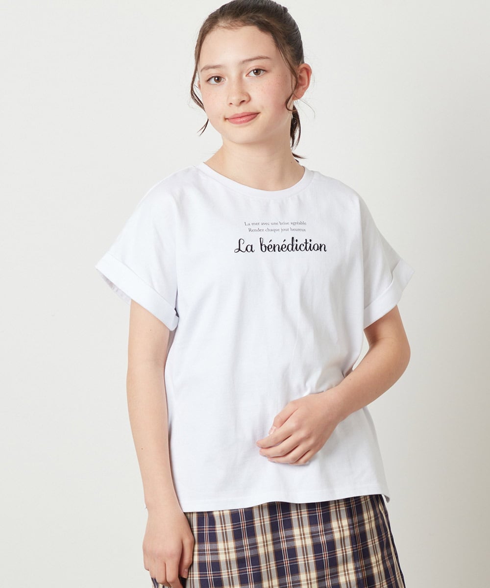 KJKGV05019 a.v.v KIDS(アー・ヴェ・ヴェ) [100-130]アソートロゴプリントTシャツ ラベンダー