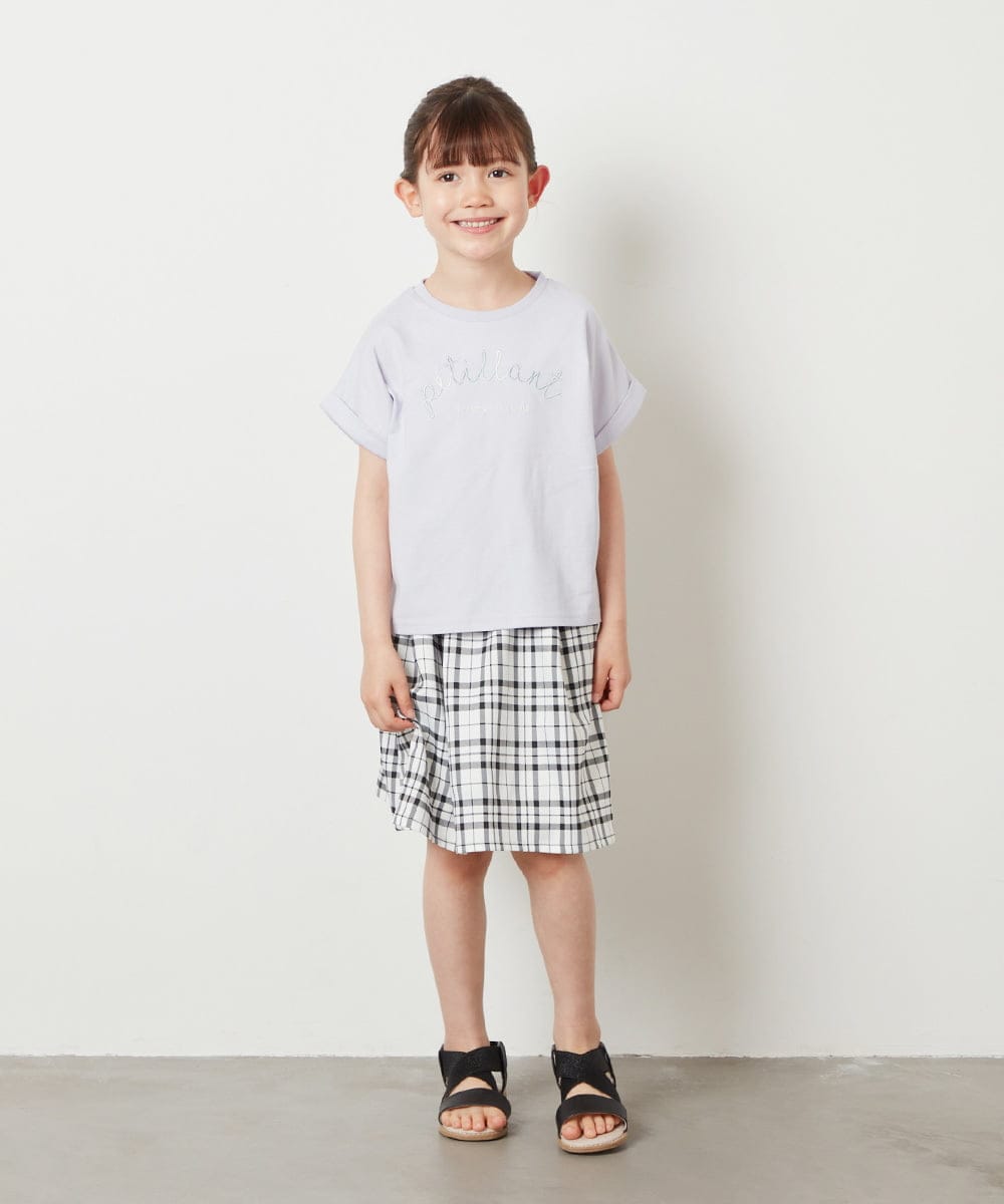 KJKGV05019 a.v.v KIDS(アー・ヴェ・ヴェ) [100-130]アソートロゴプリントTシャツ ラベンダー