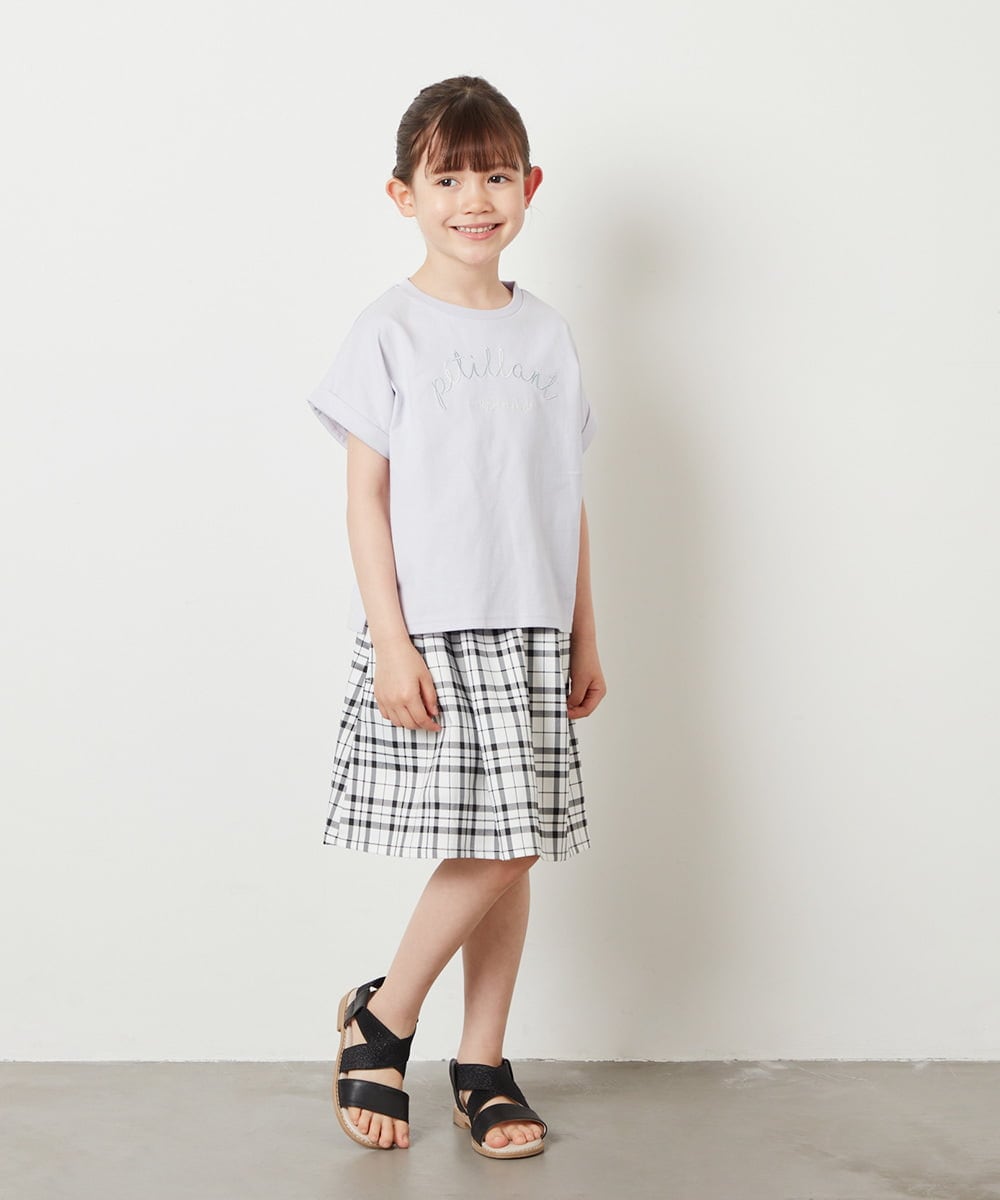 KJKGV05019 a.v.v KIDS(アー・ヴェ・ヴェ) [100-130]アソートロゴプリントTシャツ ラベンダー