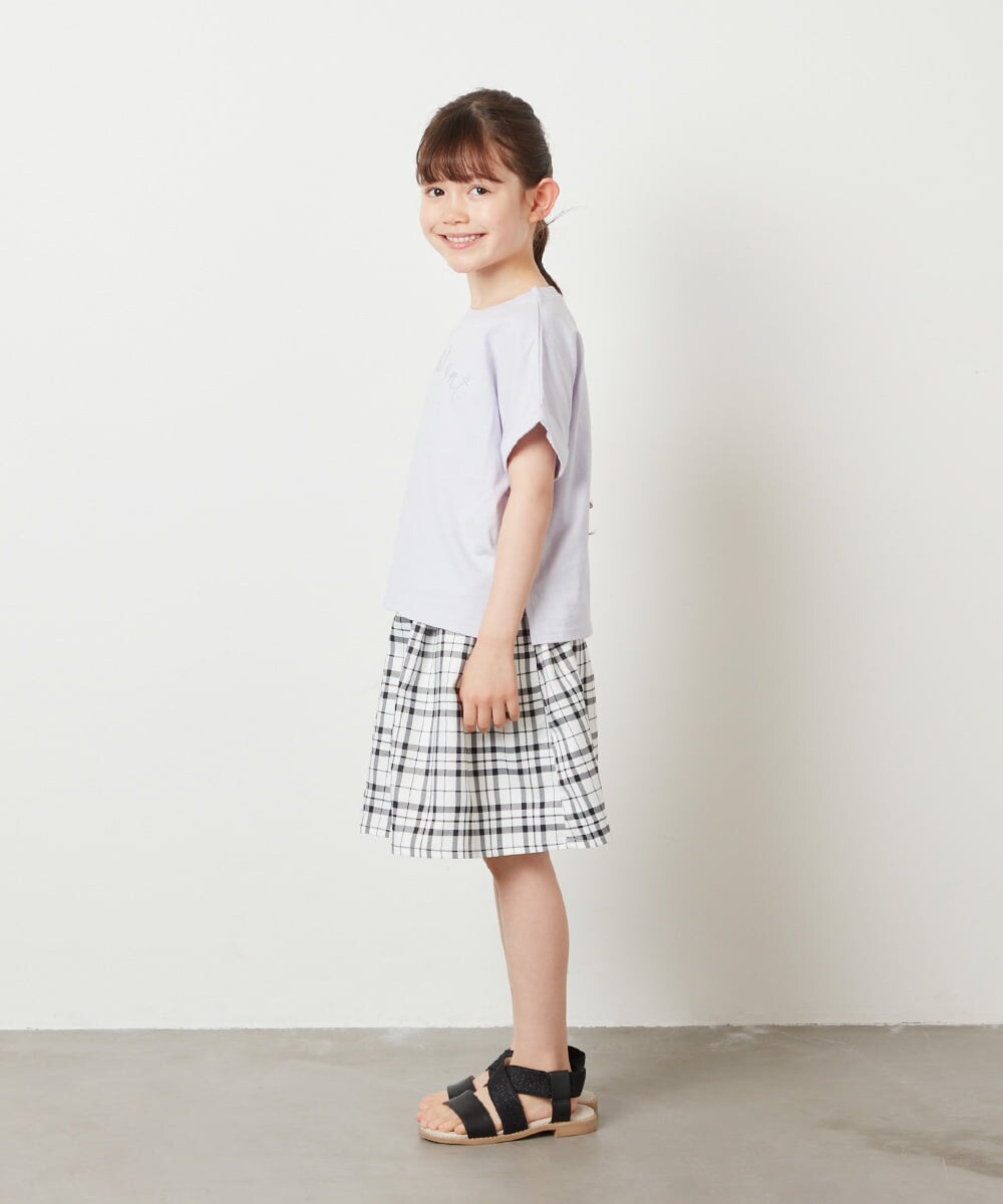 KJKGV05019 a.v.v KIDS(アー・ヴェ・ヴェ) [100-130]アソートロゴプリントTシャツ ラベンダー
