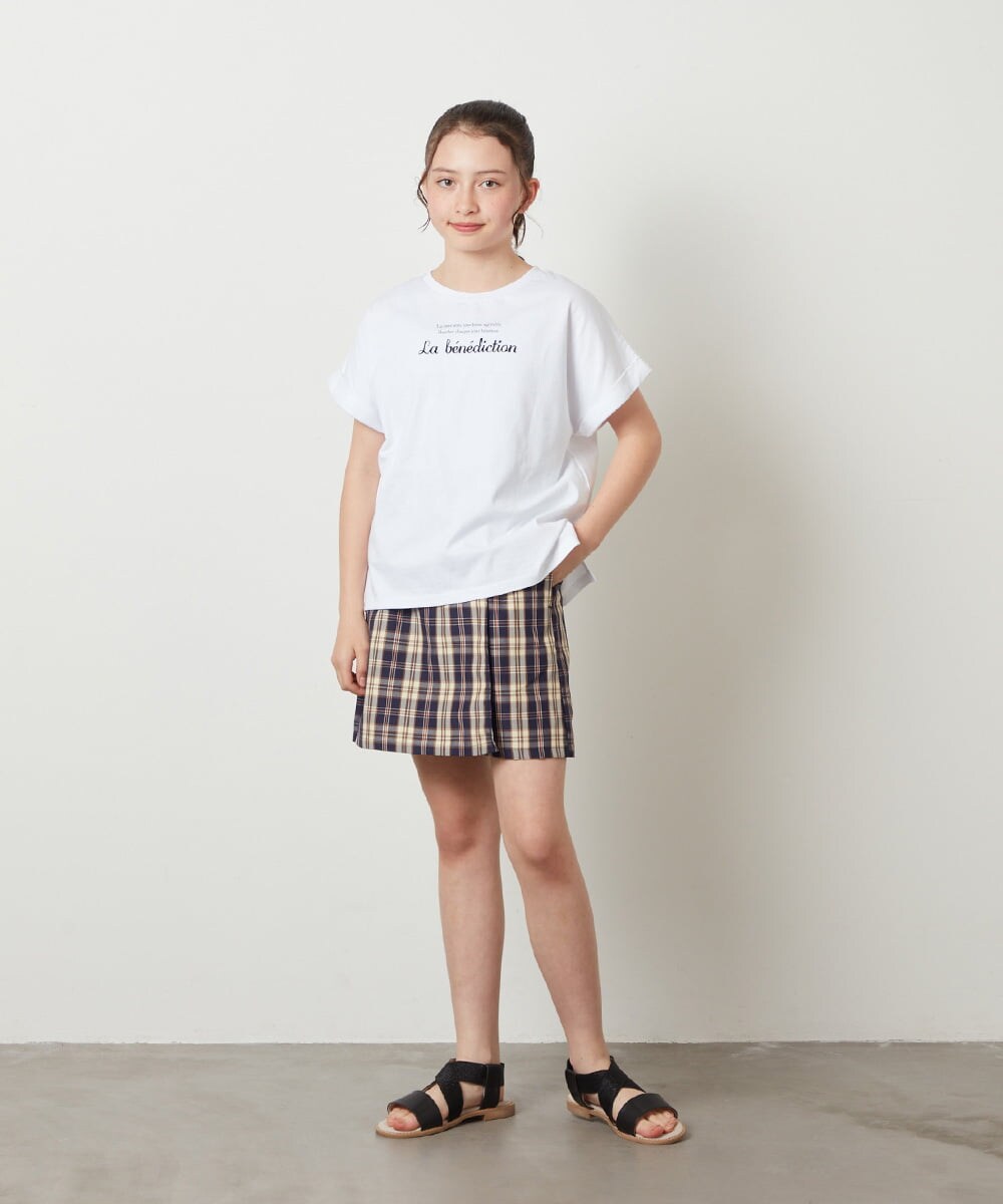 KJKGV05019 a.v.v KIDS(アー・ヴェ・ヴェ) [100-130]アソートロゴプリントTシャツ ホワイト