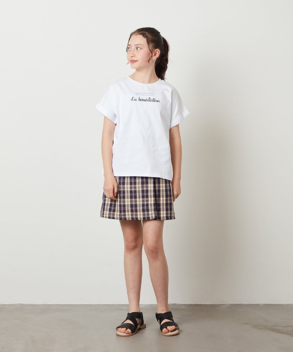 KJKGV05019 a.v.v KIDS(アー・ヴェ・ヴェ) [100-130]アソートロゴプリントTシャツ ホワイト