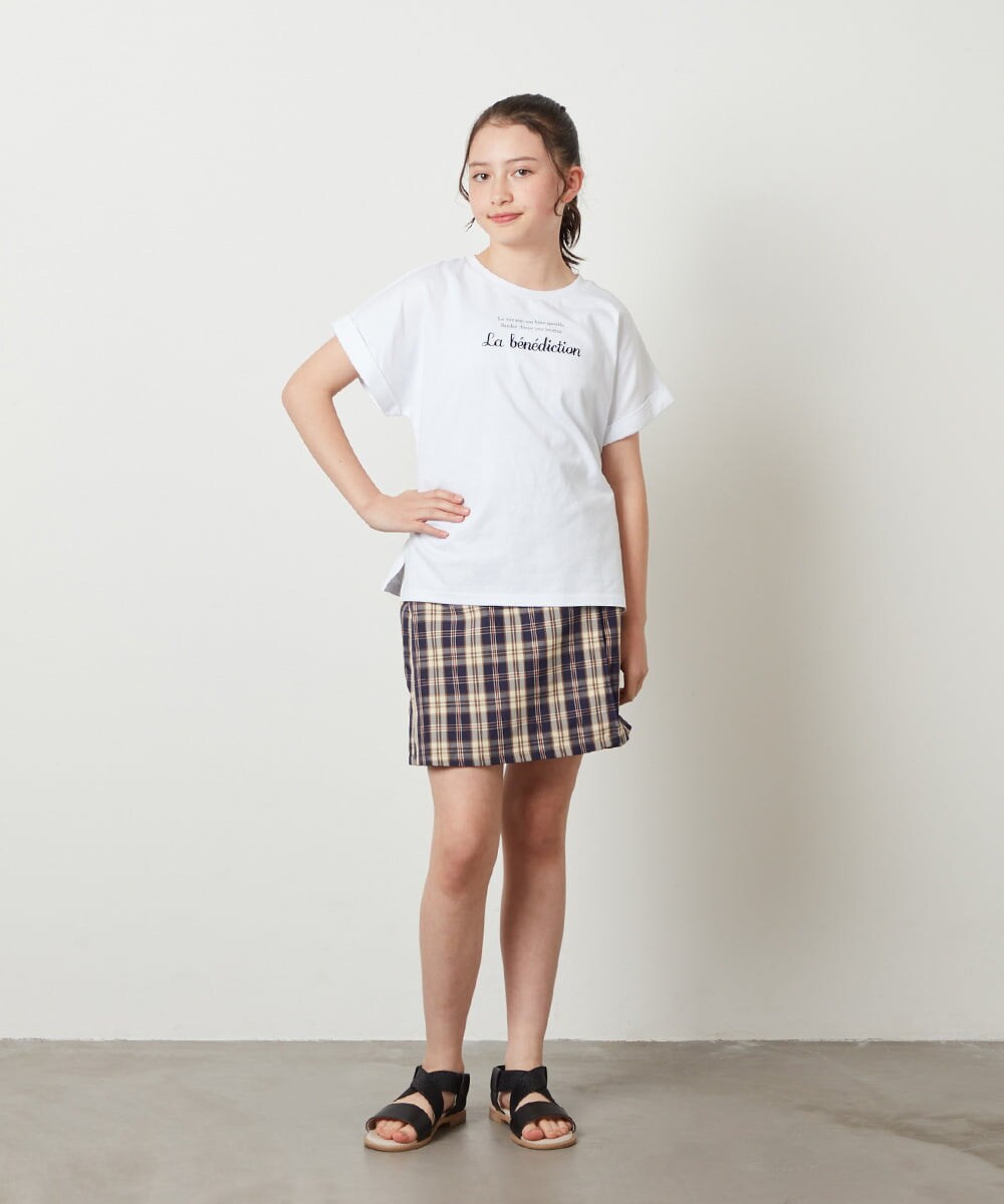 KJKGV05019 a.v.v KIDS(アー・ヴェ・ヴェ) [100-130]アソートロゴプリントTシャツ ホワイト