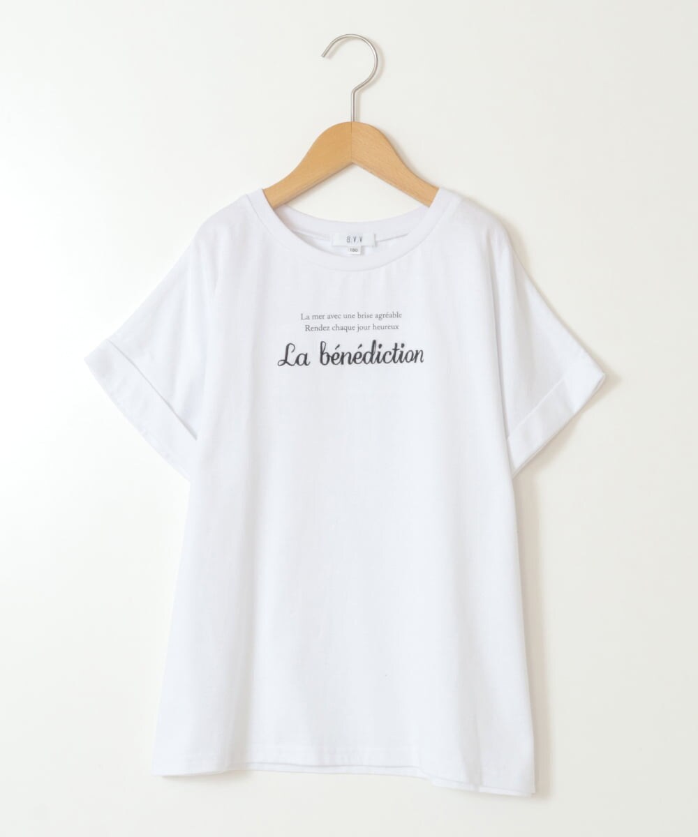 KJKGV05019 a.v.v KIDS(アー・ヴェ・ヴェ) [100-130]アソートロゴプリントTシャツ ホワイト