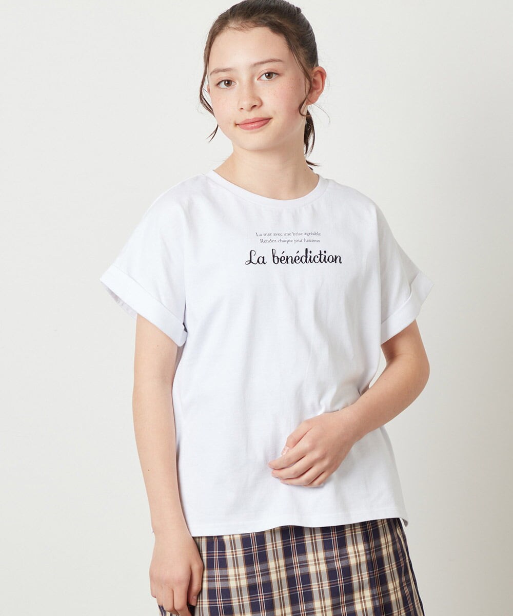 KJKGV05019 a.v.v KIDS(アー・ヴェ・ヴェ) [100-130]アソートロゴプリントTシャツ ホワイト