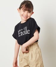 KJKGV05019 a.v.v KIDS(アー・ヴェ・ヴェ) [100-130]アソートロゴプリントTシャツ ブラック