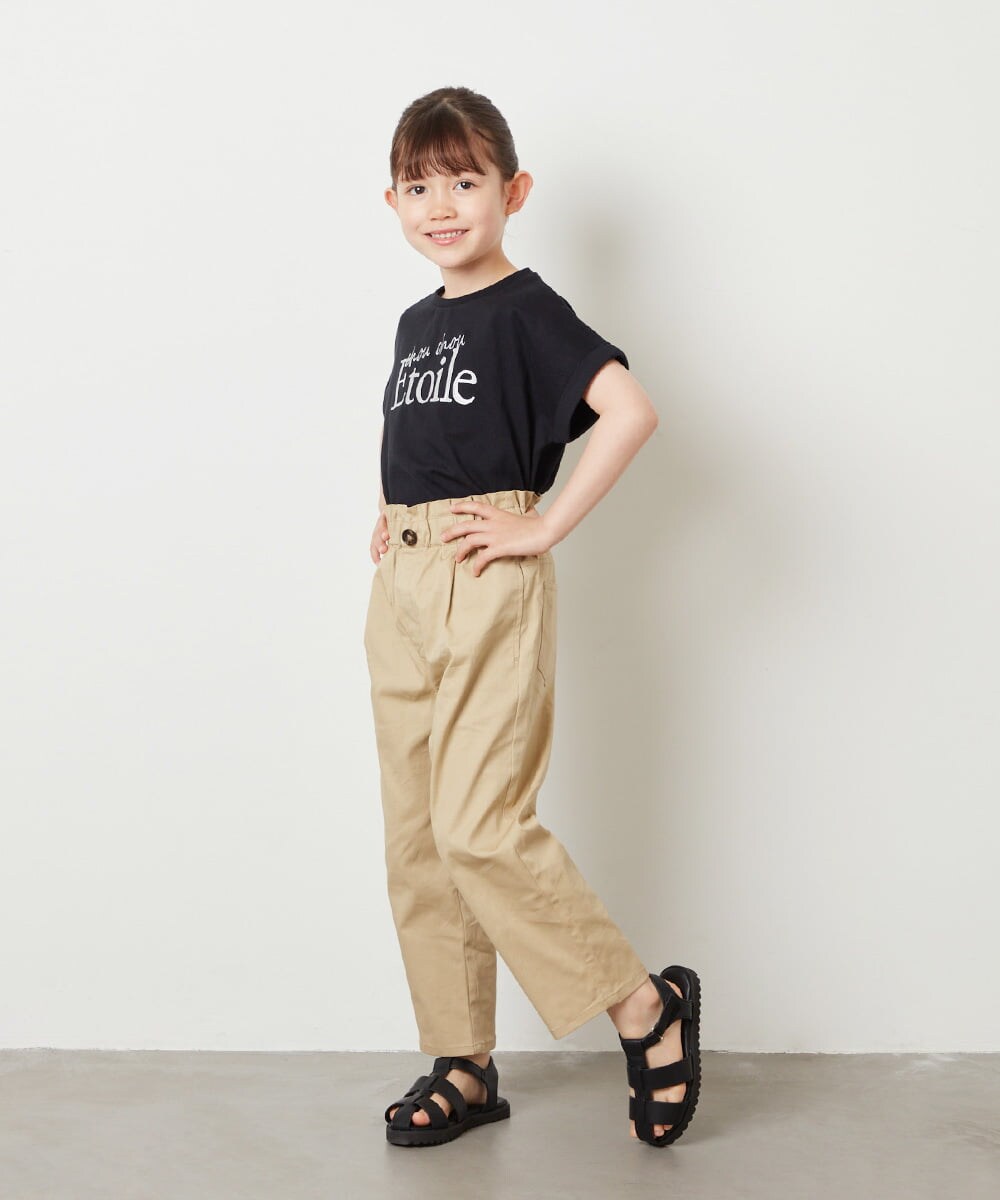 KJKGV05019 a.v.v KIDS(アー・ヴェ・ヴェ) [100-130]アソートロゴプリントTシャツ ブラック