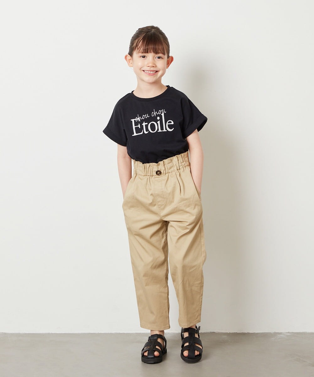 KJKGV05019 a.v.v KIDS(アー・ヴェ・ヴェ) [100-130]アソートロゴプリントTシャツ ブラック