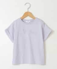 KJKGV05019 a.v.v KIDS(アー・ヴェ・ヴェ) [100-130]アソートロゴプリントTシャツ ラベンダー