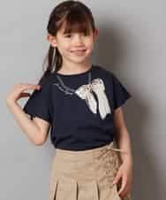 KJKGV06024 a.v.v KIDS(アー・ヴェ・ヴェ) [100-130]スパンコールアソートTシャツ ネイビー