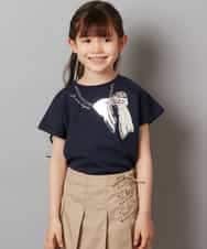KJKGV06024 a.v.v KIDS(アー・ヴェ・ヴェ) [100-130]スパンコールアソートTシャツ ホワイト