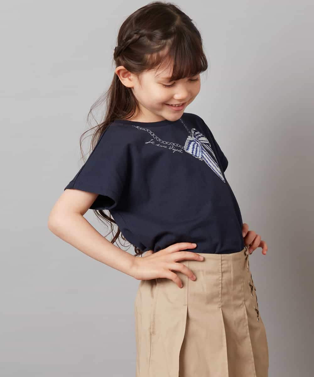 KJKGV06024 a.v.v KIDS(アー・ヴェ・ヴェ) [100-130]スパンコールアソートTシャツ ホワイト