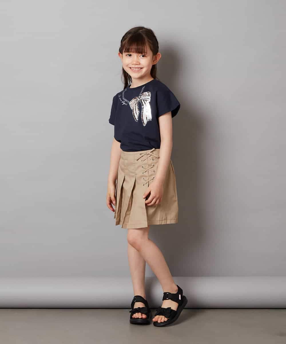 KJKGV06024 a.v.v KIDS(アー・ヴェ・ヴェ) [100-130]スパンコールアソートTシャツ ホワイト