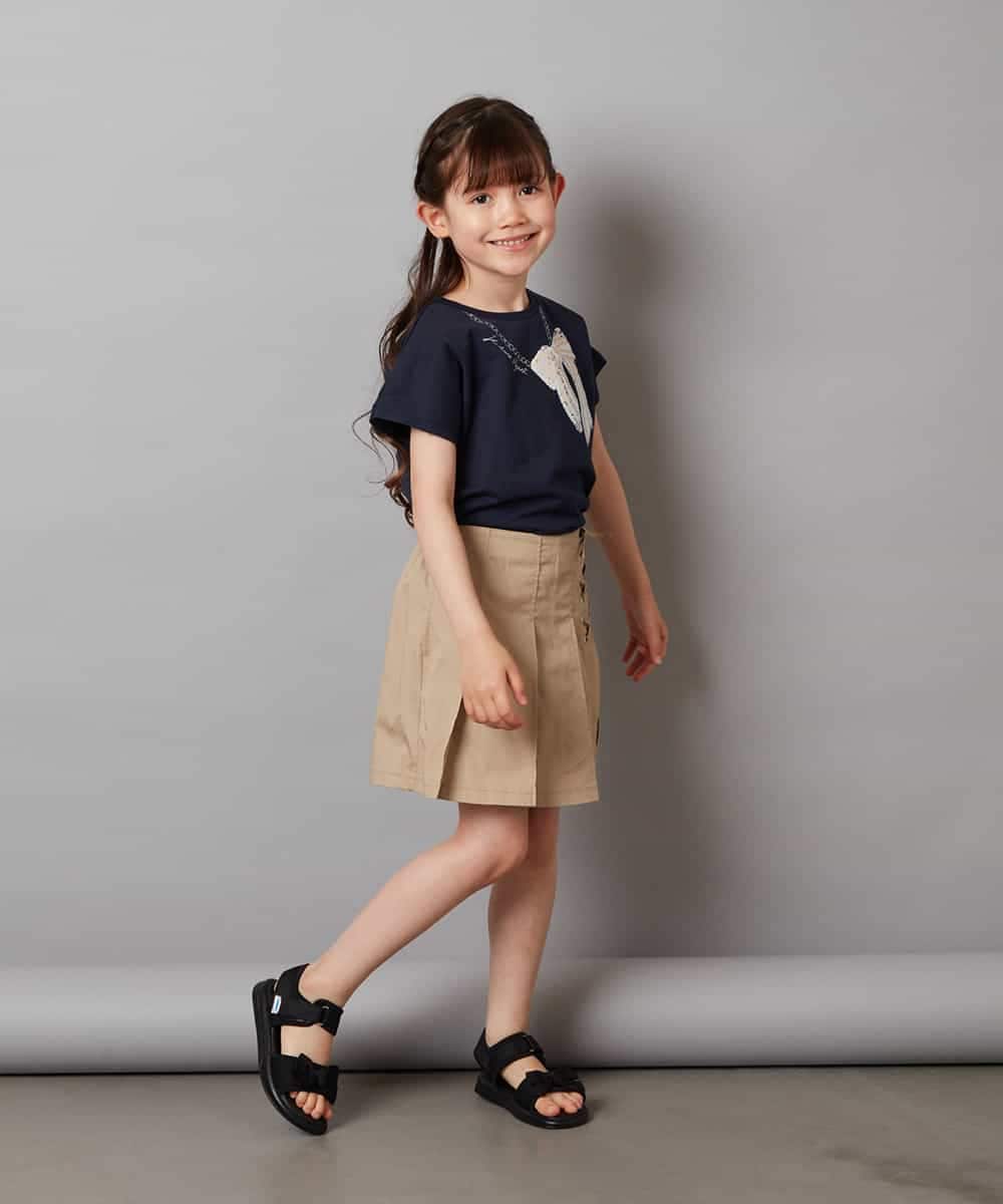 KJKGV06024 a.v.v KIDS(アー・ヴェ・ヴェ) [100-130]スパンコールアソートTシャツ ホワイト
