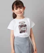 KJKGV06024 a.v.v KIDS(アー・ヴェ・ヴェ) [100-130]スパンコールアソートTシャツ ホワイト