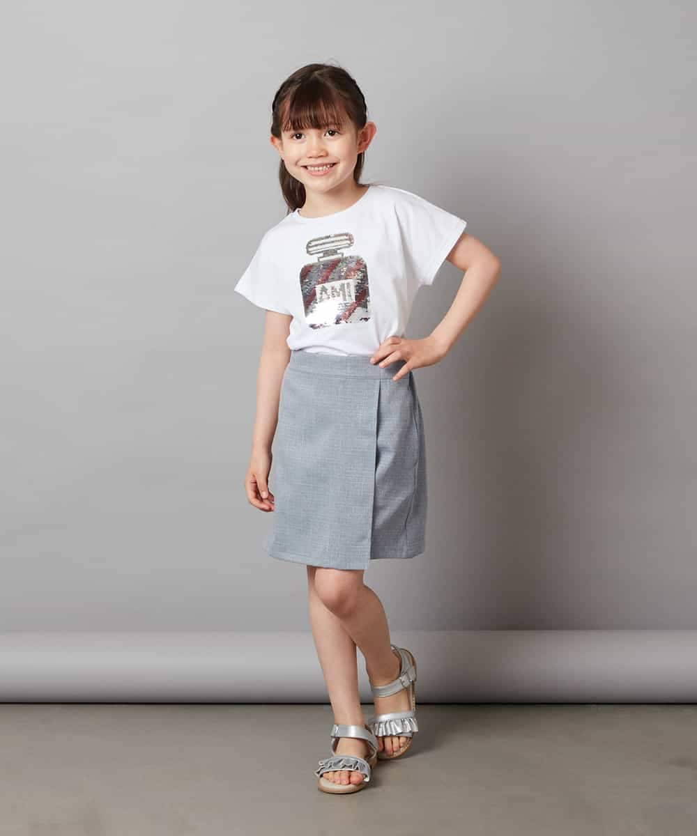 KJKGV06024 a.v.v KIDS(アー・ヴェ・ヴェ) [100-130]スパンコールアソートTシャツ ホワイト
